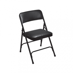 National Public Seating 1210 Black Metal Folding Chair with 1 1/4