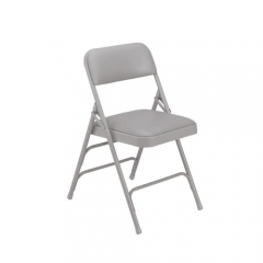 National Public Seating 1210 Black Metal Folding Chair with 1 1/4