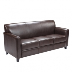 Flash Furniture BT-827-3-BK-GG Hercules Diplomat Leather Sofa with Wooden Feet