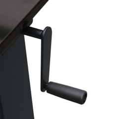 Luxor STANDCF48-BK/BO Adjustable Standing Desk with Black Steel Frame and Black Oak Desktop - 48