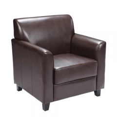 Flash Furniture BT-827-1-BK-GG Hercules Diplomat Leather Chair with Wooden Feet