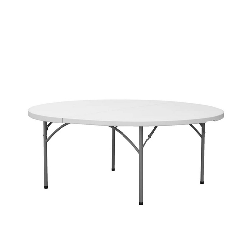 Lancaster Table & Seating 72" Round Heavy Duty Granite White Plastic Folding Table