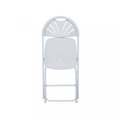 Lancaster Table & Seating Black Plastic Fan Back Folding Chair