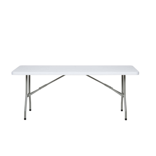 Lancaster Table & Seating 30" x 72" Heavy Duty Granite White Plastic Folding Table