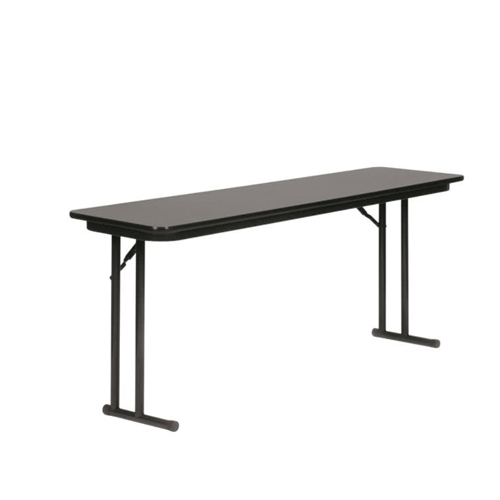 Correll ST1872PX07 18" x 72" Rectangular Granite High Pressure Folding Seminar Table with Off-Set Legs