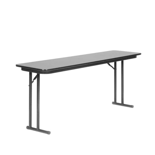 Correll ST2496PX15 24" x 96" Rectangular Gray Granite High Pressure Folding Seminar Table with Off-Set Legs