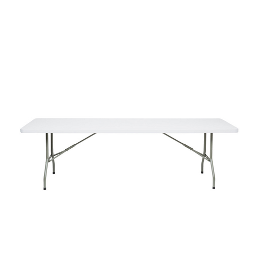 Lancaster Table & Seating 30" x 96" Heavy Duty Granite White Plastic Folding Table