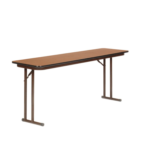 Correll ST1860PX15 18" x 60" Rectangular  Granite High-Pressure Folding Seminar Table with Off-Set Legs