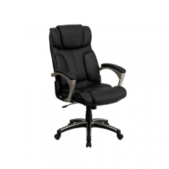 Flash Furniture BT-9875H-GG High-Back Folding Black Leather Executive Office Chair