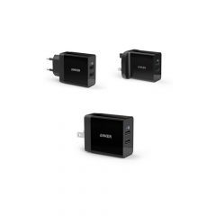 Anker 24W 2-Port UK/EU Plug USB Wall Charger with PowerIQ Technology