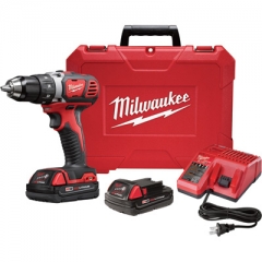 Milwaukee M18 Compact 1/2in. Drill Driver Kit — Two M18 Compact RedLithium 1.5Ah Batteries, Model# 2606-22CT