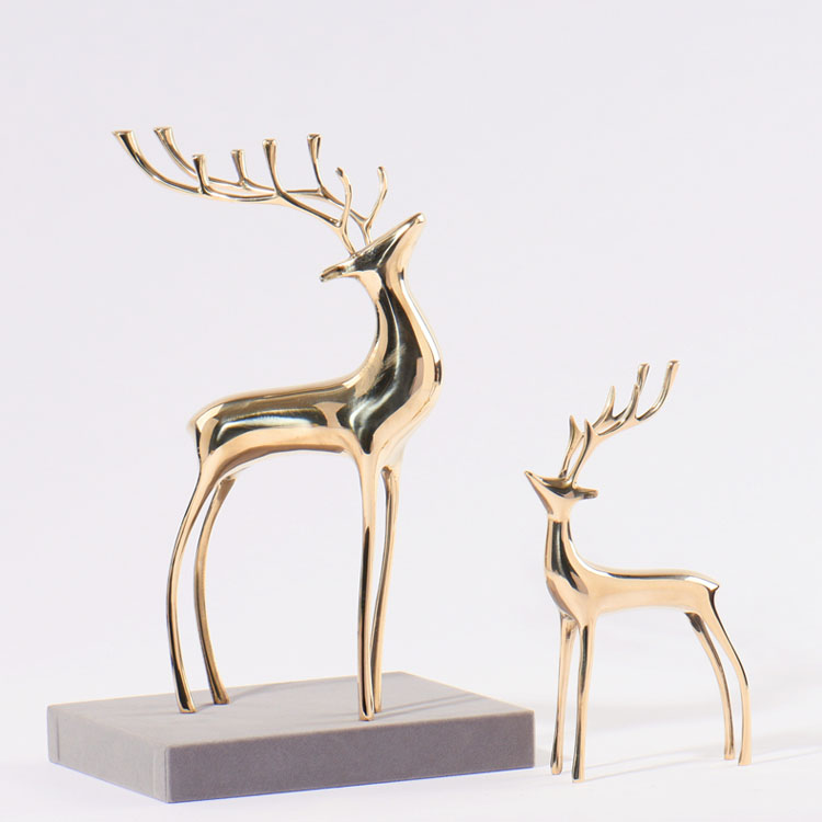 Rose Gold Metal Reindeer Decoration Unique Gifts Craft For Home Decoration Modern Home Christmas Decoration 3D Reindeer Metal