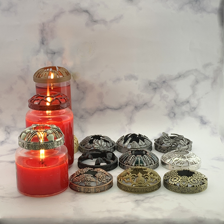 Wholesale customized Jar Candle Topper holiday parties Bronze Scallop Metal Candle jar lids