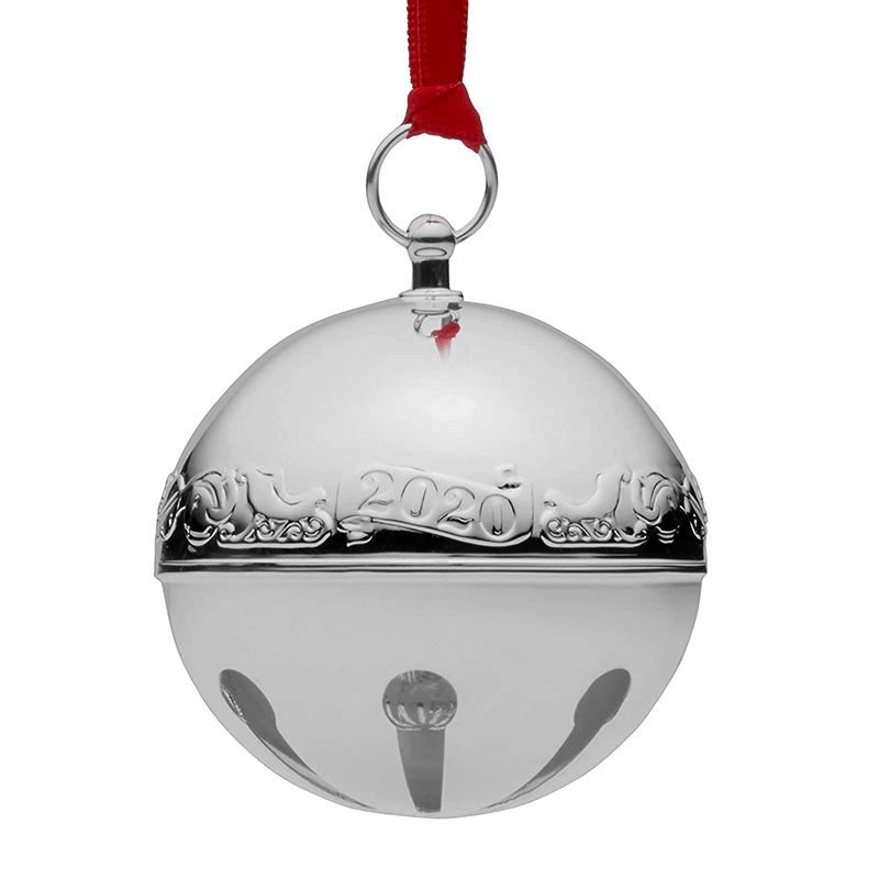 Gifts Ornament Silver Plate Sleigh Bell Metal Holiday Ornament Christmas ball ornament