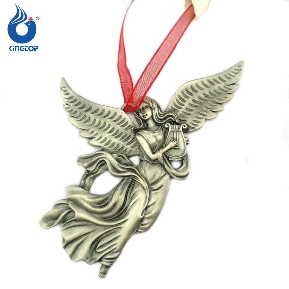 Hot Sell Christmas Decoration Metal Bauble Custom Christmas Metal Angel Ornament for Tree