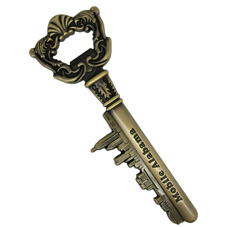 古董亚拉巴马城市大钥匙形状旅游纪念品啤酒开瓶器磁铁
