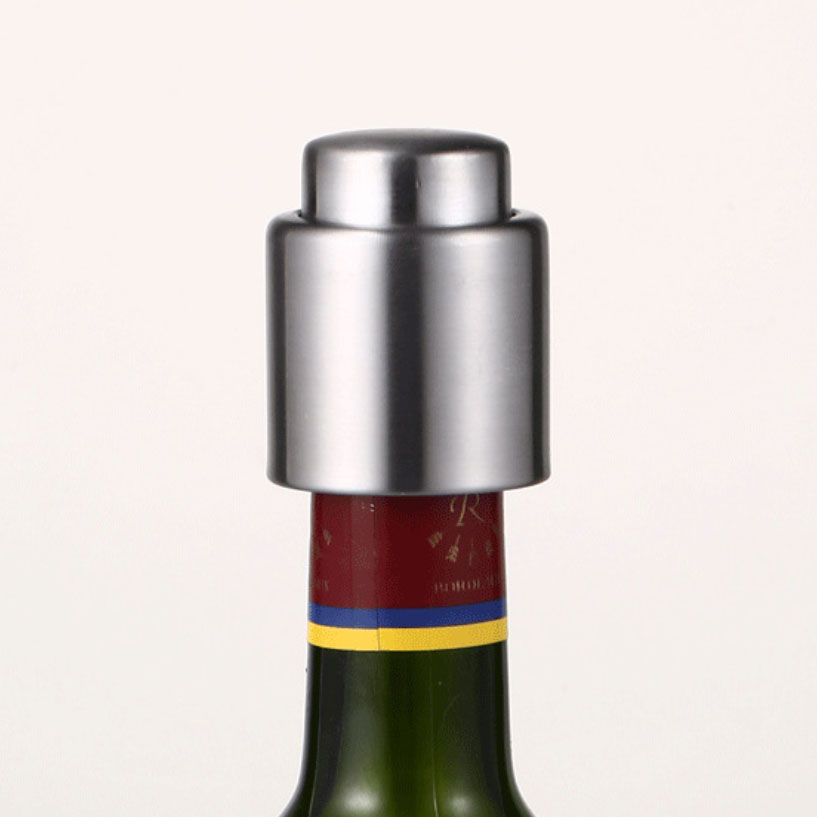 Amazon hot sell simple fresh wine cork custom LOGO champagne stainless steel wine stopper