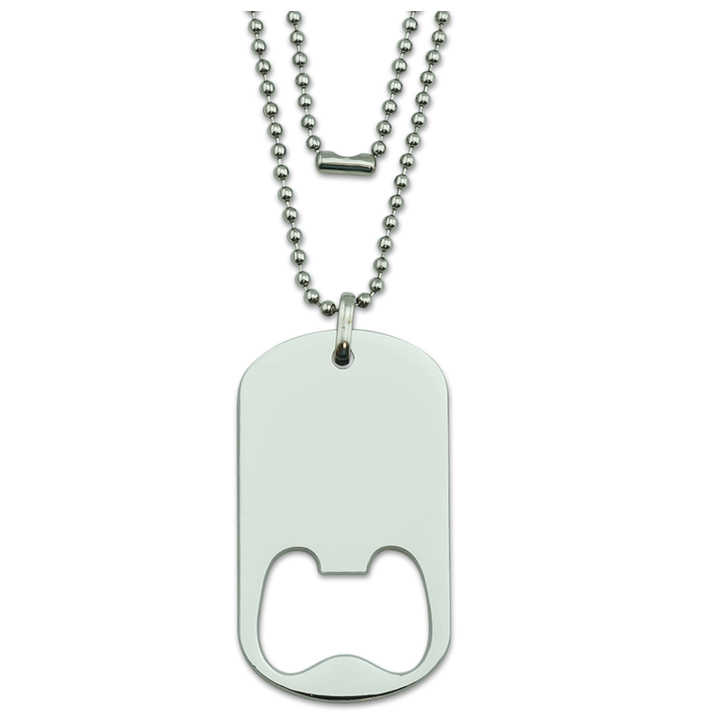 Wholesale Cheap Custom Logo Metal stainless steel blank Dog Tag Bottle Opener necklace