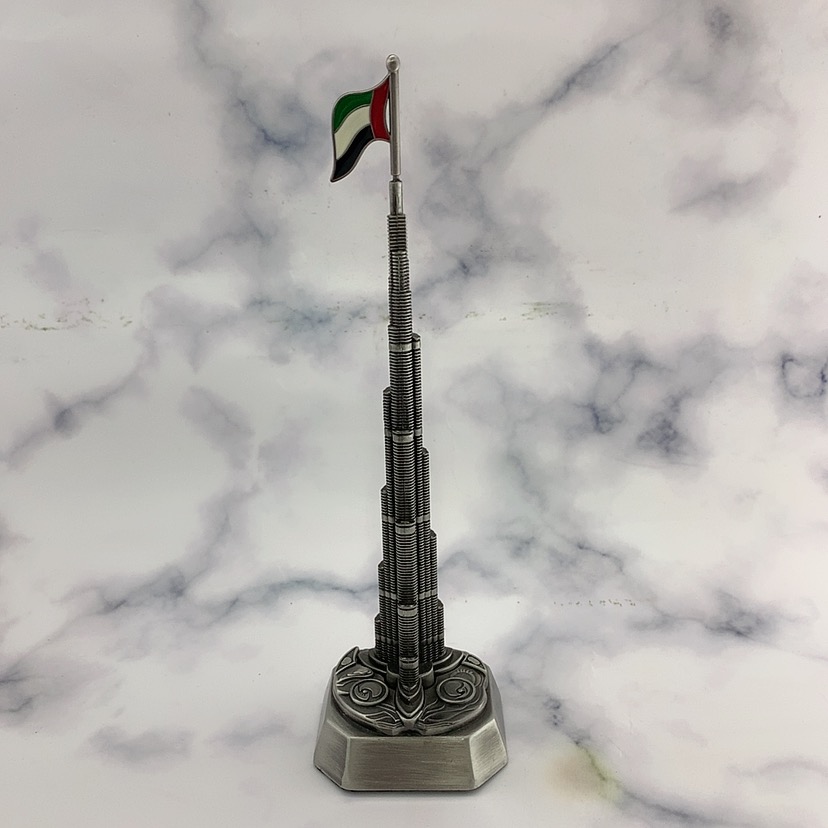 Khalifa Tower Building Miniature Metal Model Custom 3D Souvenir Zinc Alloy Customized 3d Building Model