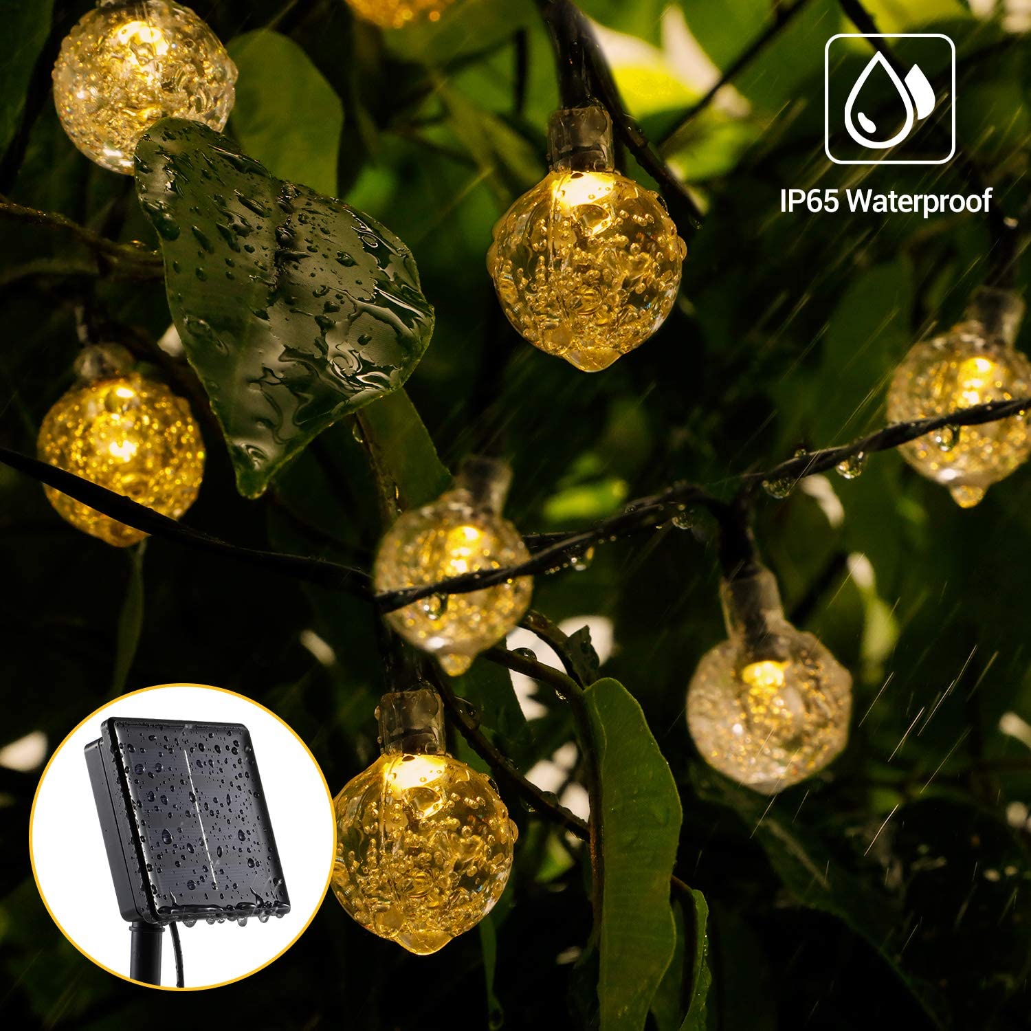 Solar String Lights Outdoor Waterproof Christmas Holiday Party Decoration Lights