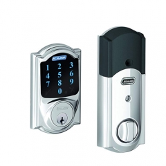 Schlage Z-Wave Connect Camelot Touchscreen Deadbolt with Built-In Alarm, Satin Nickel, BE469 CAM 619, Works with Alexa via SmartThings