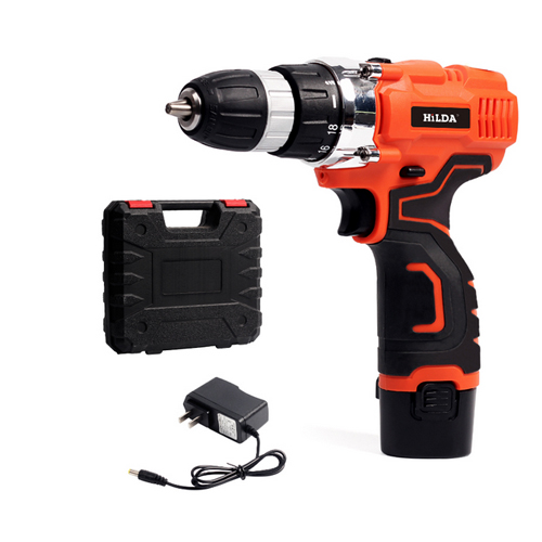 HILDA Electric Drill Cordless drill screwdriver Lithium Battery Furadeira Cordless Screwdriver Power Tools with Plastic case